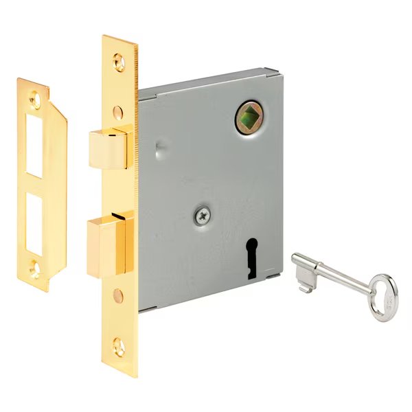 Vintage Style Mortise Lock Assembly, 5-1/2 in. Face Plate, Brass, Prime-Line, Mfr#: E 2294
